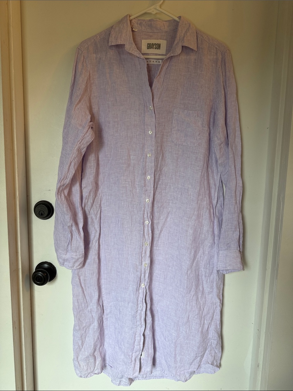 The Artist Grayson midi Length Dress purple lavender Linen Size 2 (small)